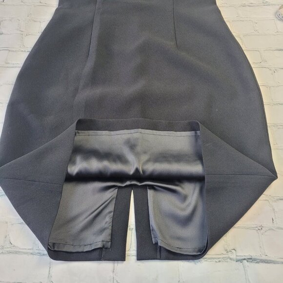 NWT E. Tahari black with navy detail sleeveless midi sheath dress size 8 - Picture 9 of 15